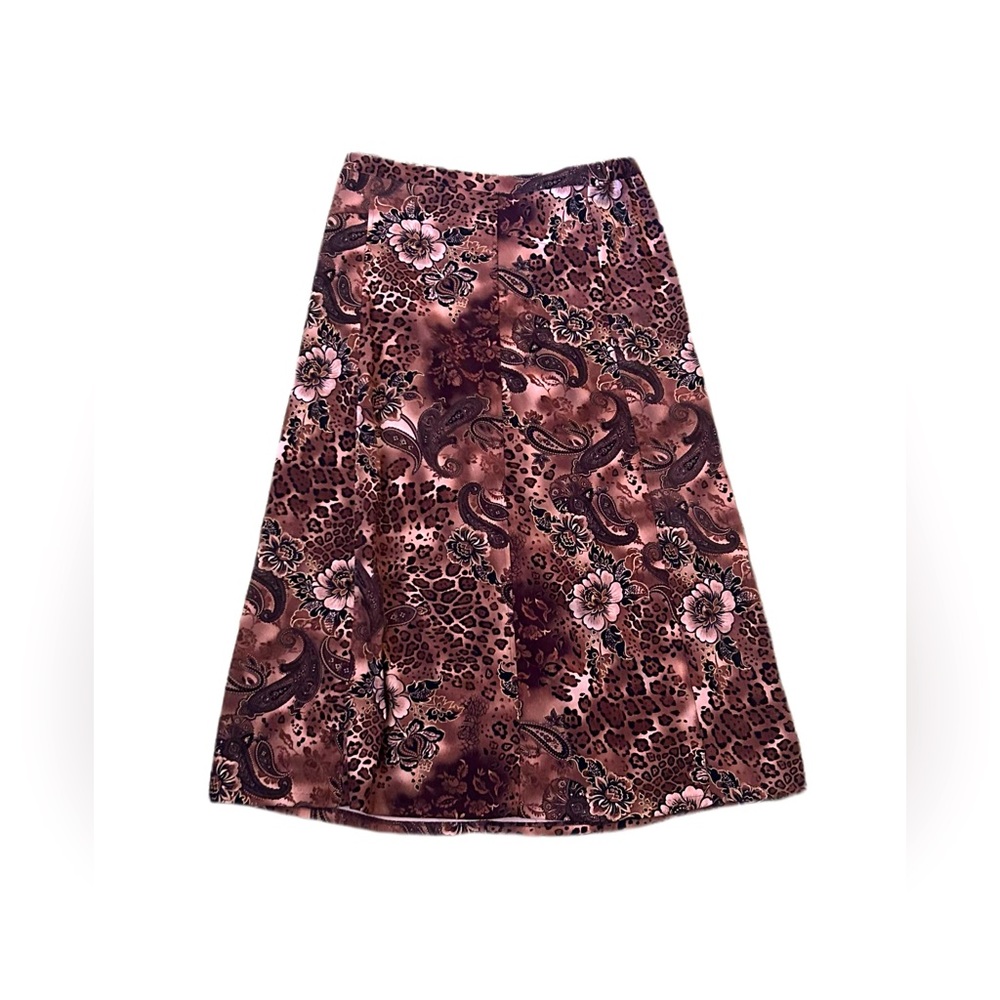 Cheetah paisley 90s maxi skirt